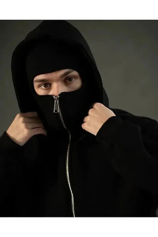 Balaclava Ninja Zipper Hoodie Jacket for man