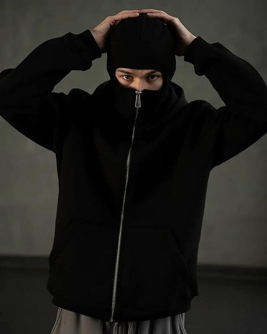 Balaclava Ninja Zipper Hoodie Jacket for man