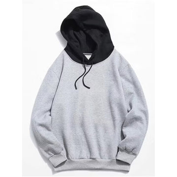 Grey With Black Basic Kangaroo Hoodie for man $ woman