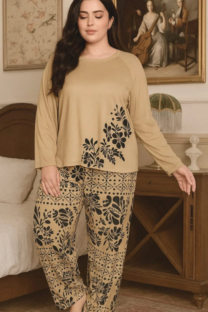 Skin leave printed night suit