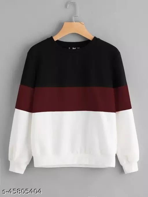 Black Maroon And White Block Sweatshirt for man