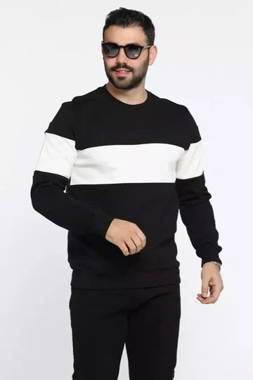 Zebra Black And White Block Sweatshirt for man